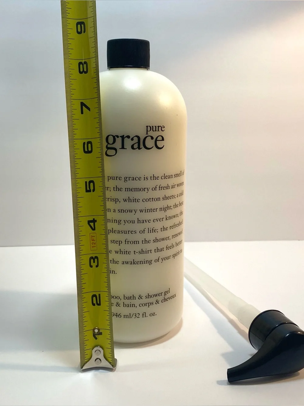 New Sealed Philosophy Pure Grace Jumbo 32 oz Shampoo Bath & Shower Gel + Pump